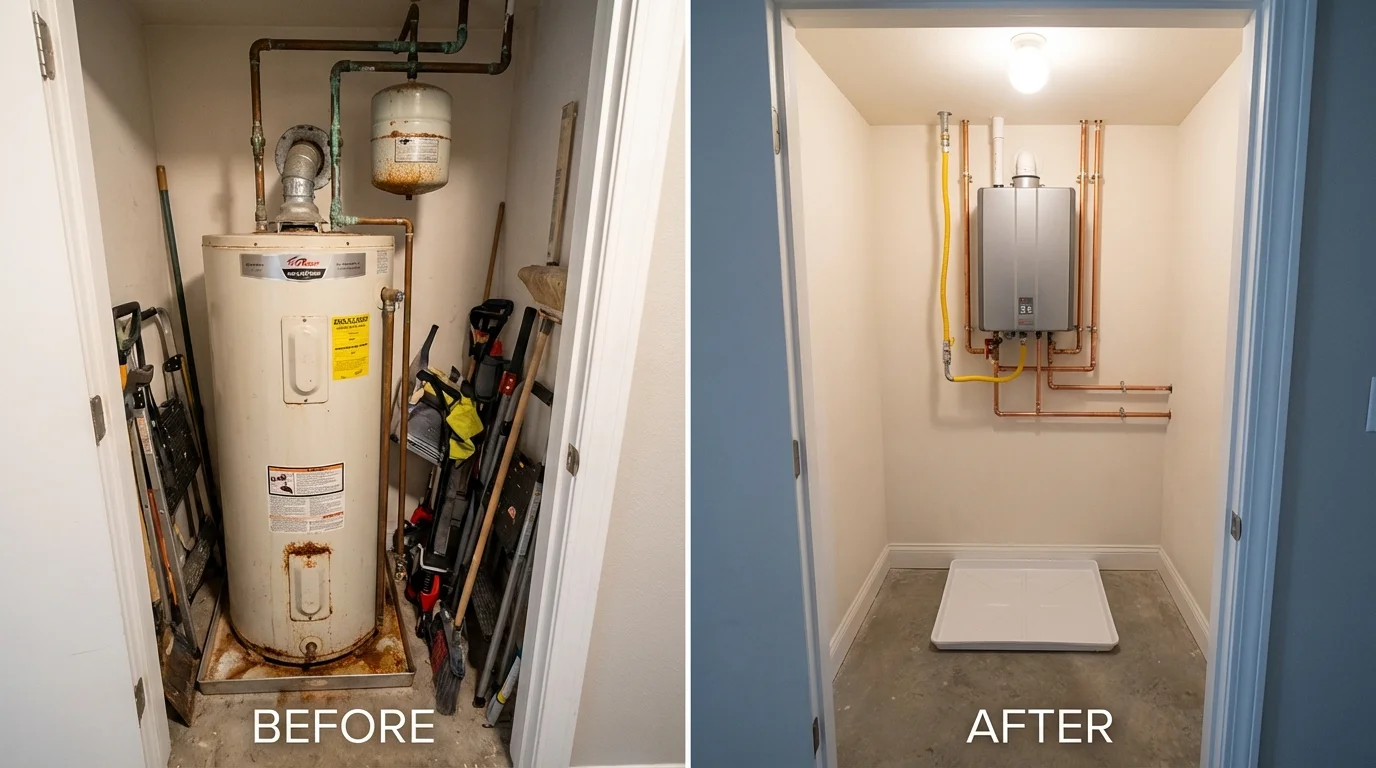 Tank water heater versus wall-mounted tankless unit comparison for Pickens, SC homeowners